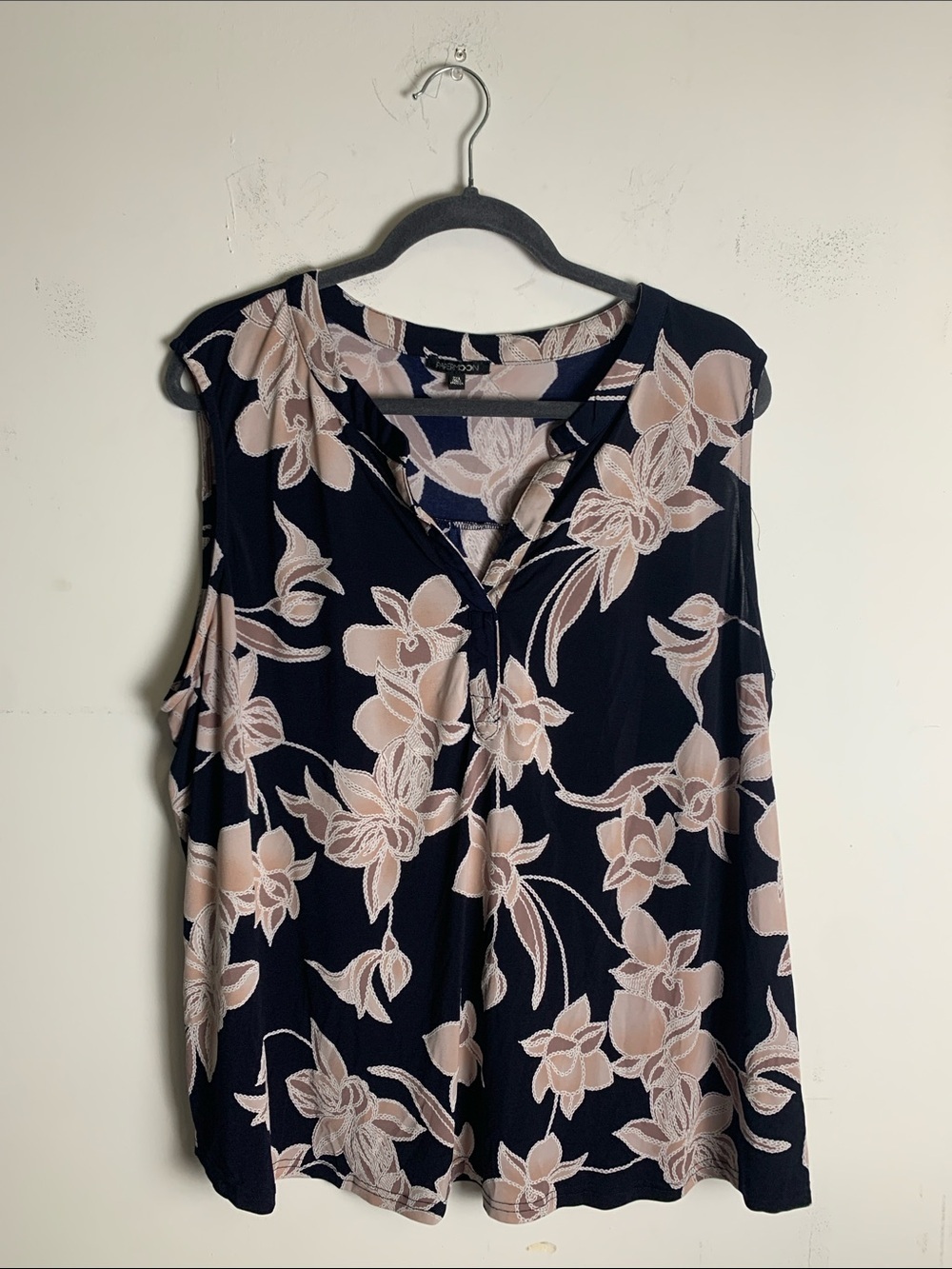 Papermoon Navy Camisole with Blush Floral Print